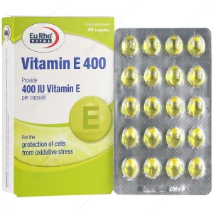 کپسول ویتامین E 400 واحد یوروویتال بسته 40 عددی